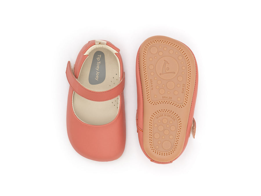 Tip Toey Joey Girl's Dolly Mary Jane Shoes - Rosa Seco