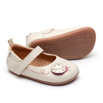 Tip Toey Joey Girl's Ladybug Mary Janes - Tapioca / Pitaya Stone / White Dream