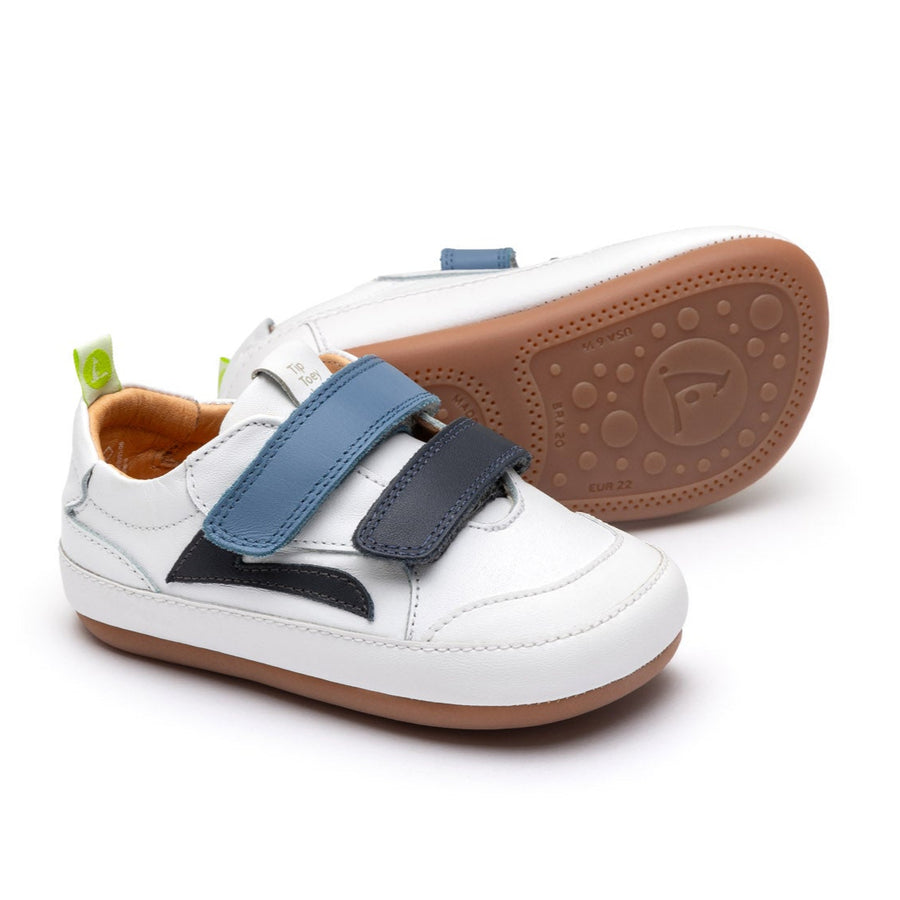 Tip Toey Joey Boy's and Girl's Landy Sneakers - White / Navy / Ash
