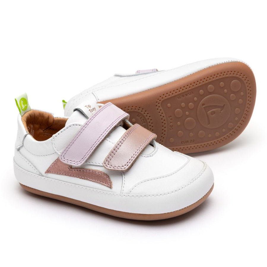 Tip Toey Joey Girl's Landy Sneakers - White / Pink Dream / Rose Gold