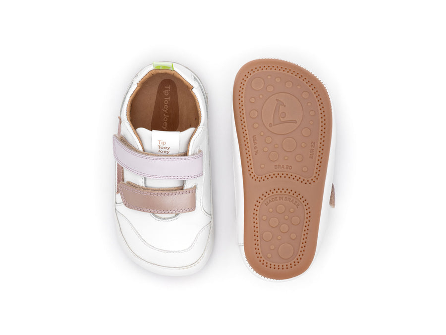 Tip Toey Joey Girl's Landy Sneakers - White / Pink Dream / Rose Gold