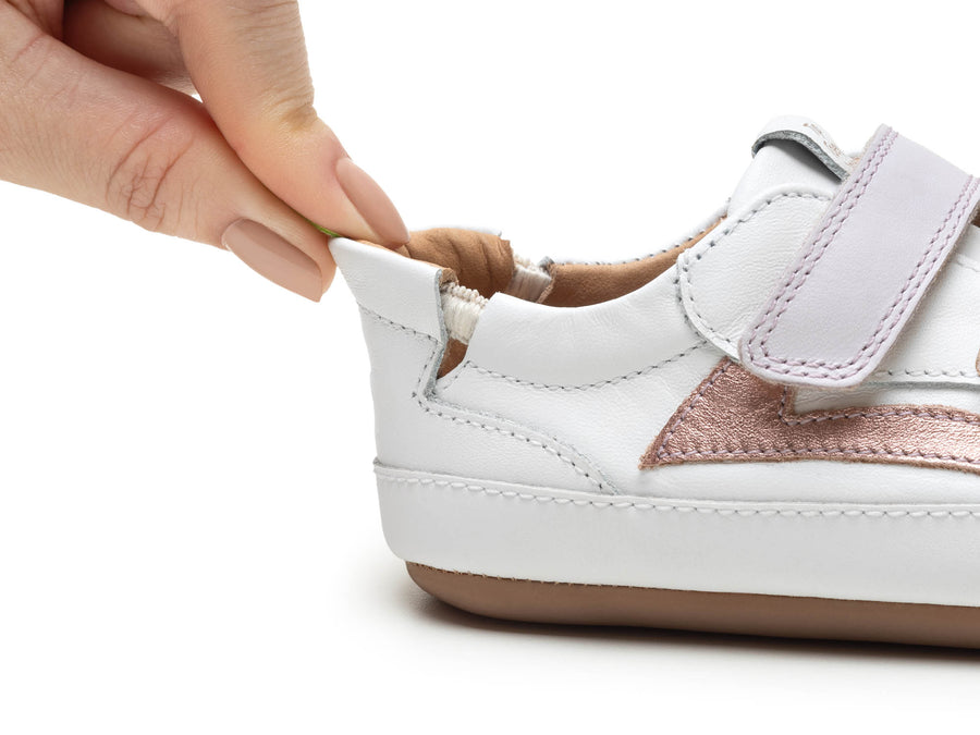 Tip Toey Joey Girl's Landy Sneakers - White / Pink Dream / Rose Gold