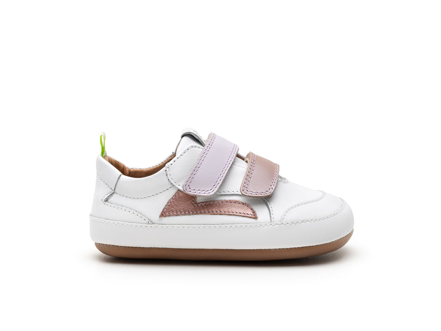Tip Toey Joey Girl's Landy Sneakers - White / Pink Dream / Rose Gold