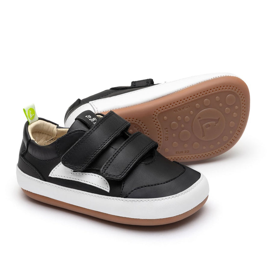Tip Toey Joey Boy's and Girl's Landy Sneakers - Black / White