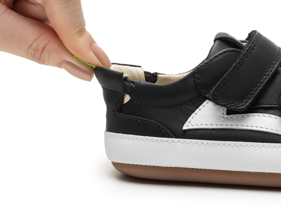 Tip Toey Joey Boy's and Girl's Landy Sneakers - Black / White
