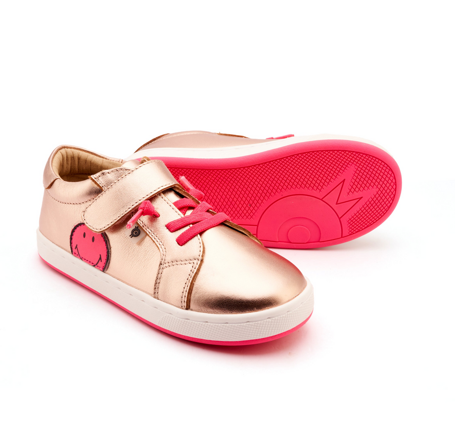 Old Soles Girl's Smiles Casual Shoes - Copper / Fluro Pink