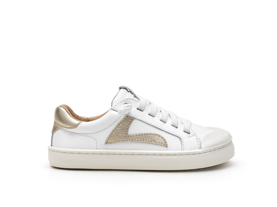 Tip Toey Joey Boy's and Girl's Ground Sneakers - White / Champagne