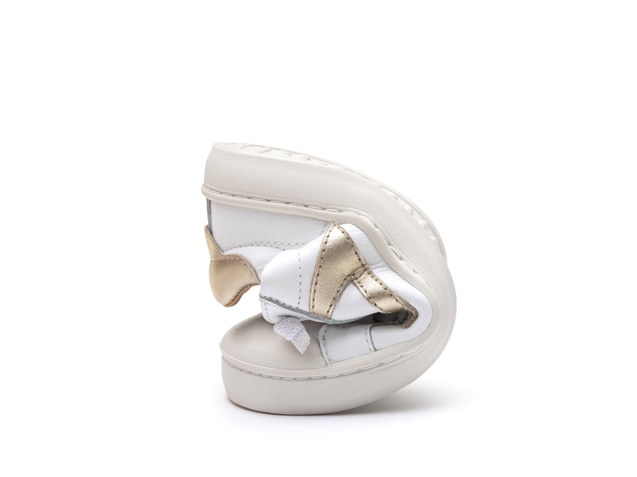 Tip Toey Joey Boy's and Girl's Ground Sneakers - White / Champagne