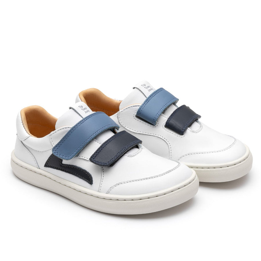 Tip Toey Joey Boy's Landy Sneakers - White / Navy / Ash
