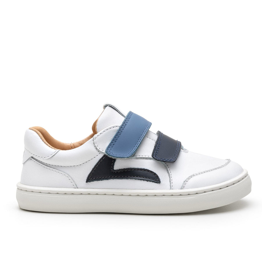 Tip Toey Joey Boy's Landy Sneakers - White / Navy / Ash