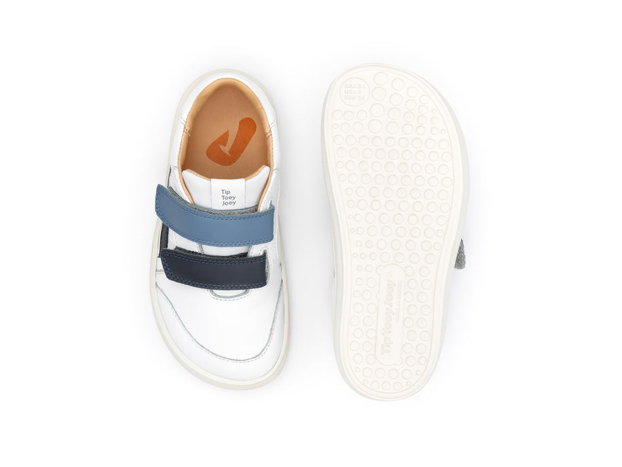 Tip Toey Joey Boy's Landy Sneakers - White / Navy / Ash