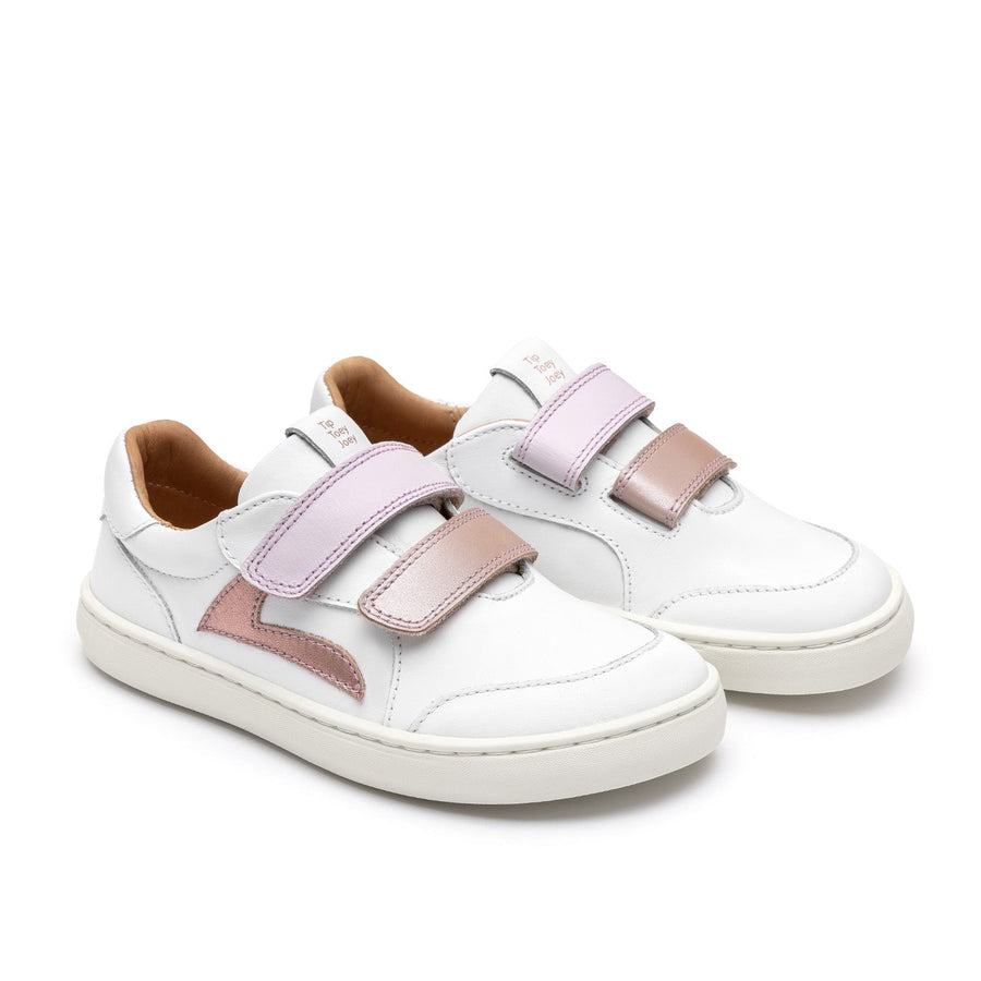Tip Toey Joey Girl's Landy Sneakers - White / Pink Dream / Rose Gold