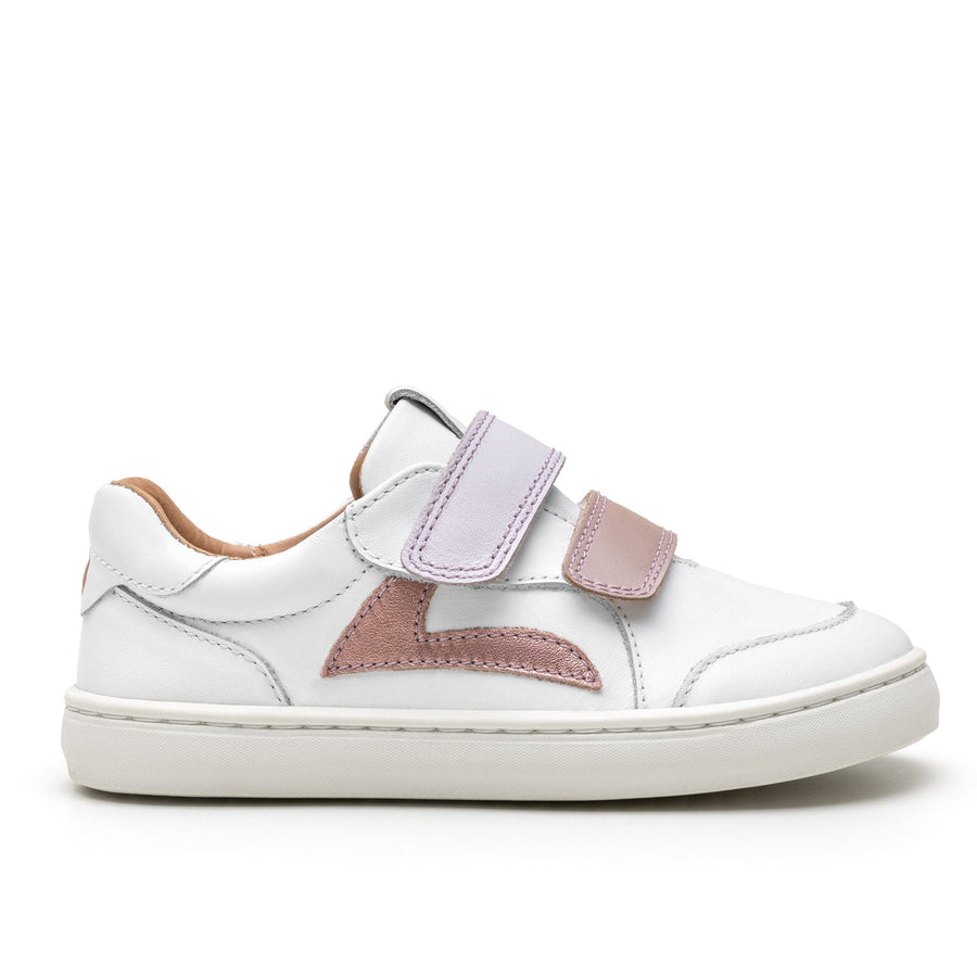 Tip Toey Joey Girl's Landy Sneakers - White / Pink Dream / Rose Gold
