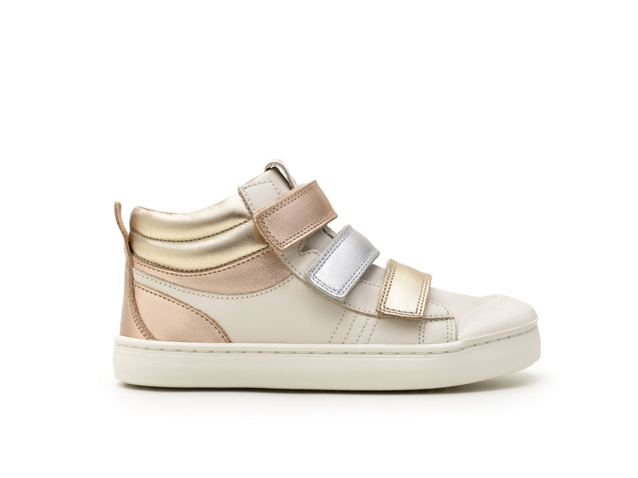 Tip Toey Joey Girl's Leap Casual Shoes - Tapioca / Metalic Salmon