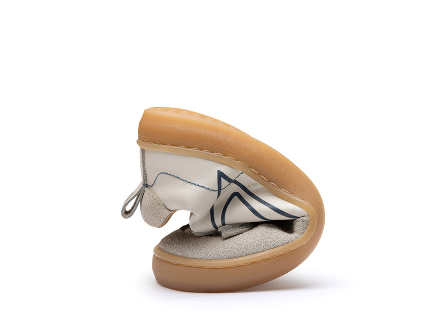 Tip Toey Joey Boy's and Girl's Outline Sneakers - Tapioca / Ivory Suede