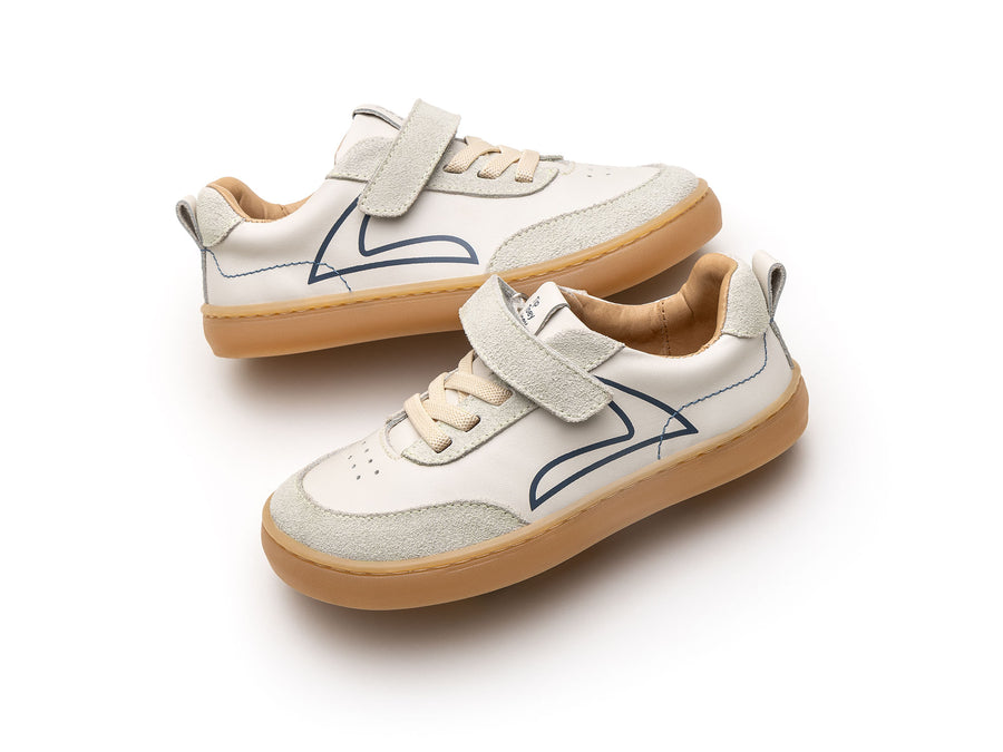 Tip Toey Joey Boy's and Girl's Outline Sneakers - Tapioca / Ivory Suede