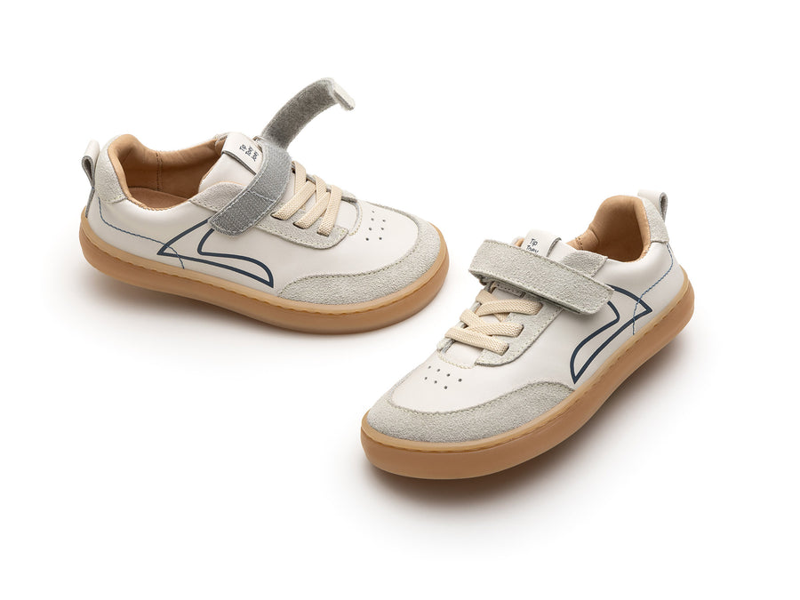 Tip Toey Joey Boy's and Girl's Outline Sneakers - Tapioca / Ivory Suede