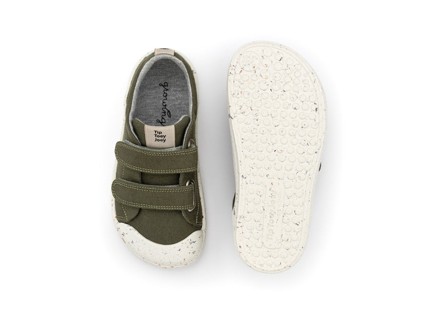 Tip Toey Joey Boy's And Girl's Ramp Green Sneakers - Verde Musgo Eco Canvas