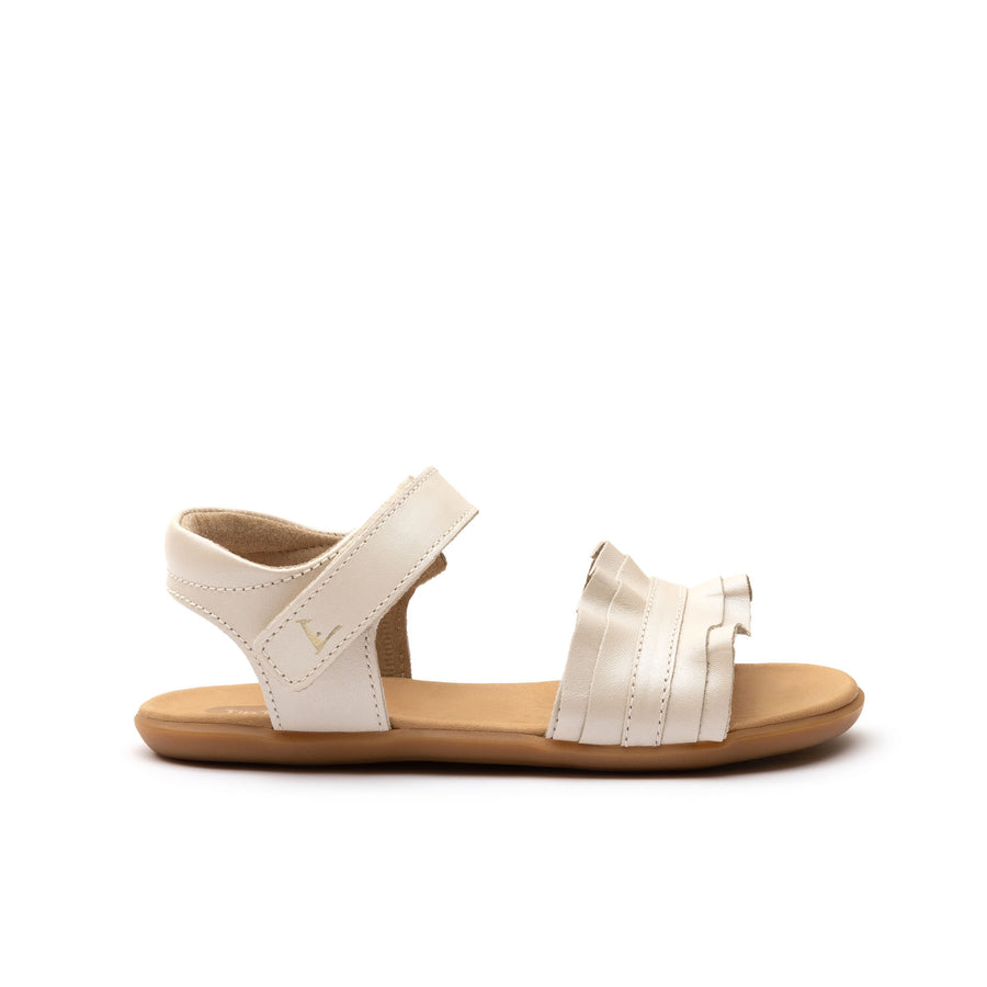 Tip Toey Joey Girl's Ruffle Casual Shoes - Antique White