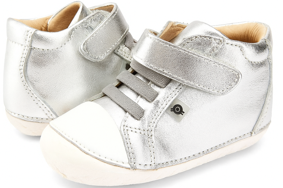 Old Soles Boy's and Girl's 4064 High Pop Shoes - Silver/Snow