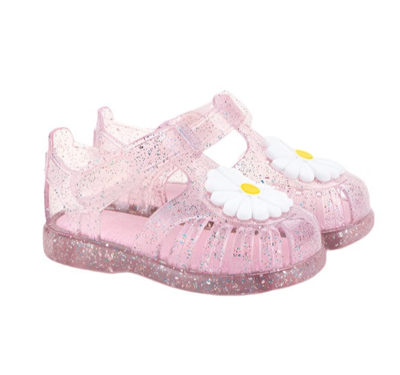 Igor Girl's Tobby Gloss Flor Glitter Sandals - Rosa Multi Glitter