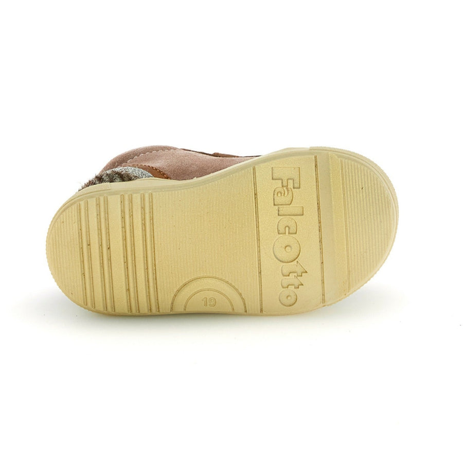 Falcotto Girl's Carist Vl Casual Shoes with Hoop and Loop Fastener - Magnolia/Rose/Bronze