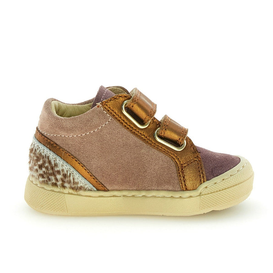 Falcotto Girl's Carist Vl Casual Shoes with Hoop and Loop Fastener - Magnolia/Rose/Bronze