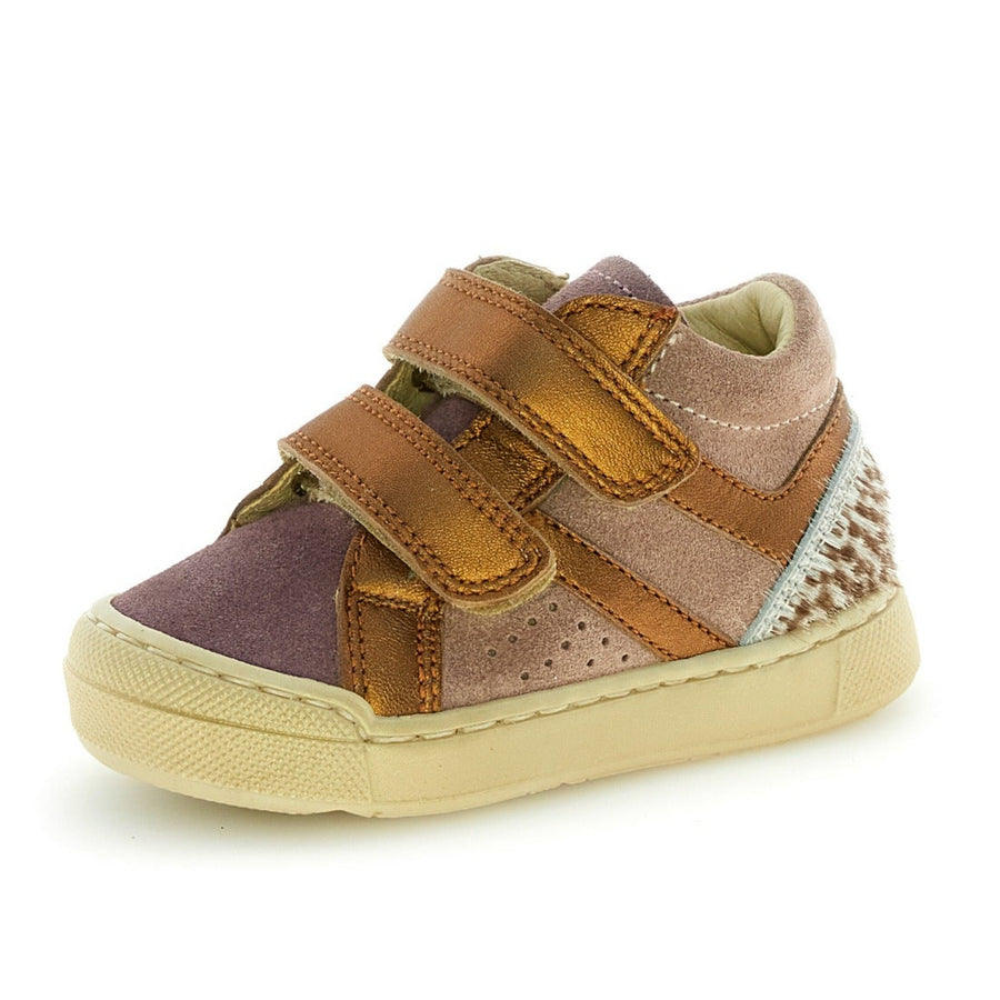 Falcotto Girl's Carist Vl Casual Shoes with Hoop and Loop Fastener - Magnolia/Rose/Bronze