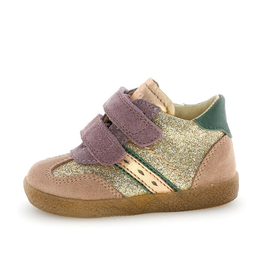 Falcotto Girl's Saleo Vl Casual Shoes with Hoop and Loop Fastener - Platinum/Pink