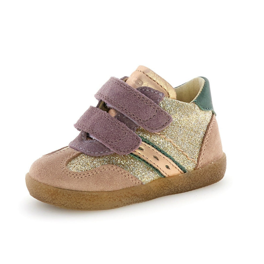 Falcotto Girl's Saleo Vl Casual Shoes with Hoop and Loop Fastener - Platinum/Pink