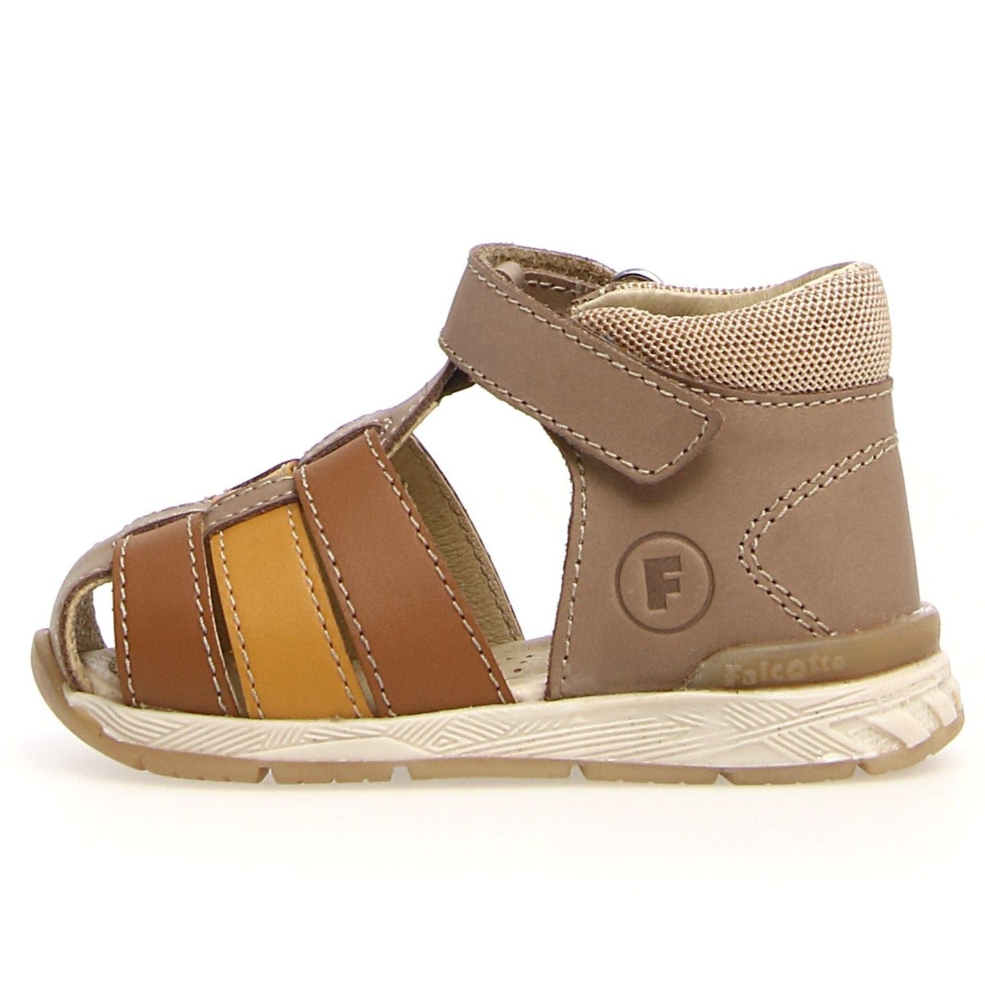 Sandales Falcotto En Cuir – Fermeture Scratch, Semelle Caoutchouc – Confortables Et Pratiques Pour L'été