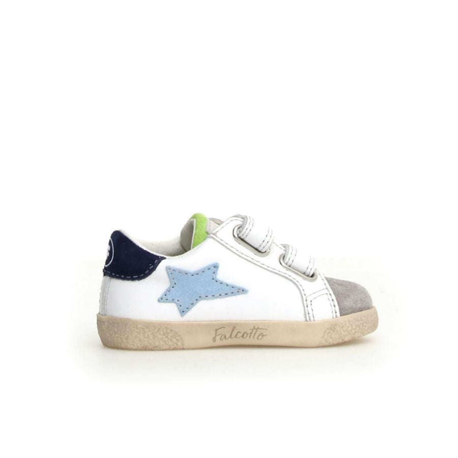 Falcotto Boy's Alnoite 2 Vl Casual Shoe with Hoop and Loop Closure - Grey/White/Light Dream