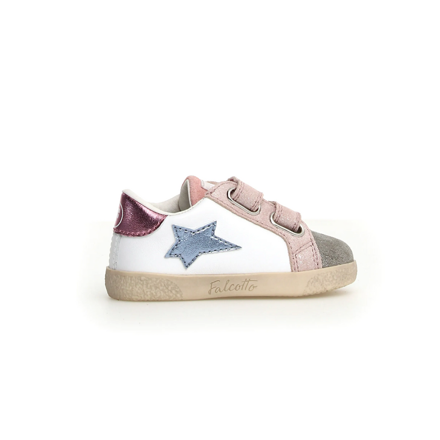 Falcotto Girl's Alnoite 2 Vl Casual Shoes - Metallic Silver / White / Cipria