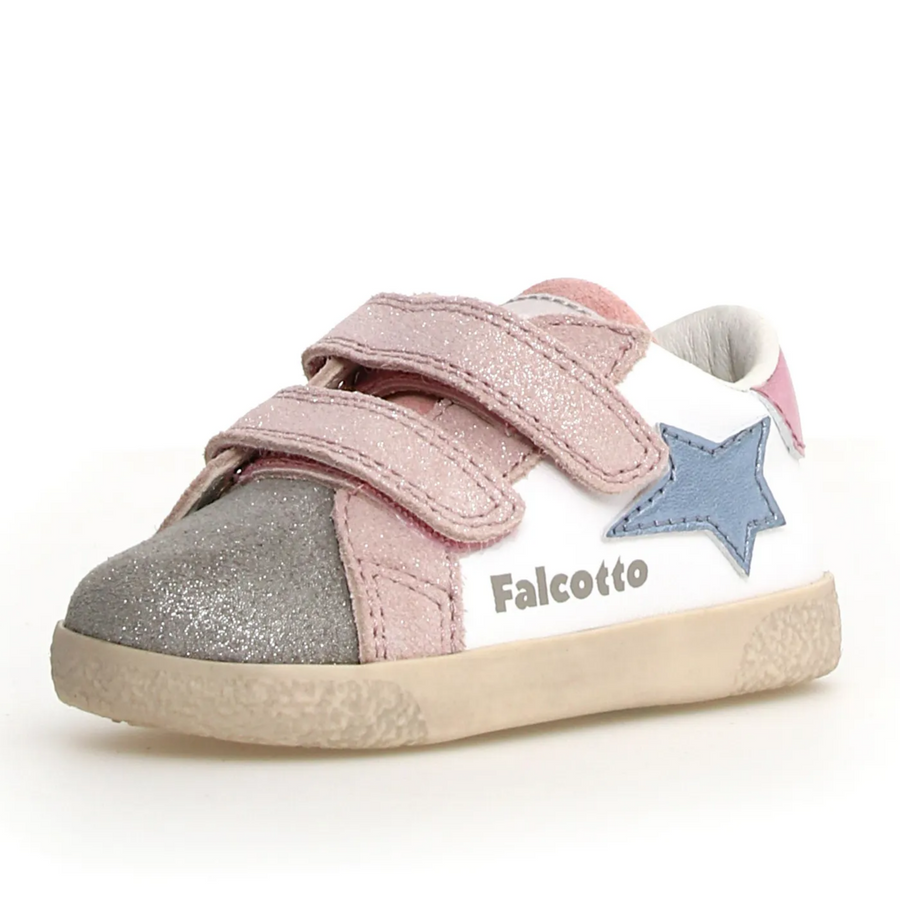 Falcotto Girl's Alnoite 2 Vl Casual Shoes - Metallic Silver / White / Cipria