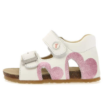 Falcotto Girl's Aryl Sandals - White / Pink