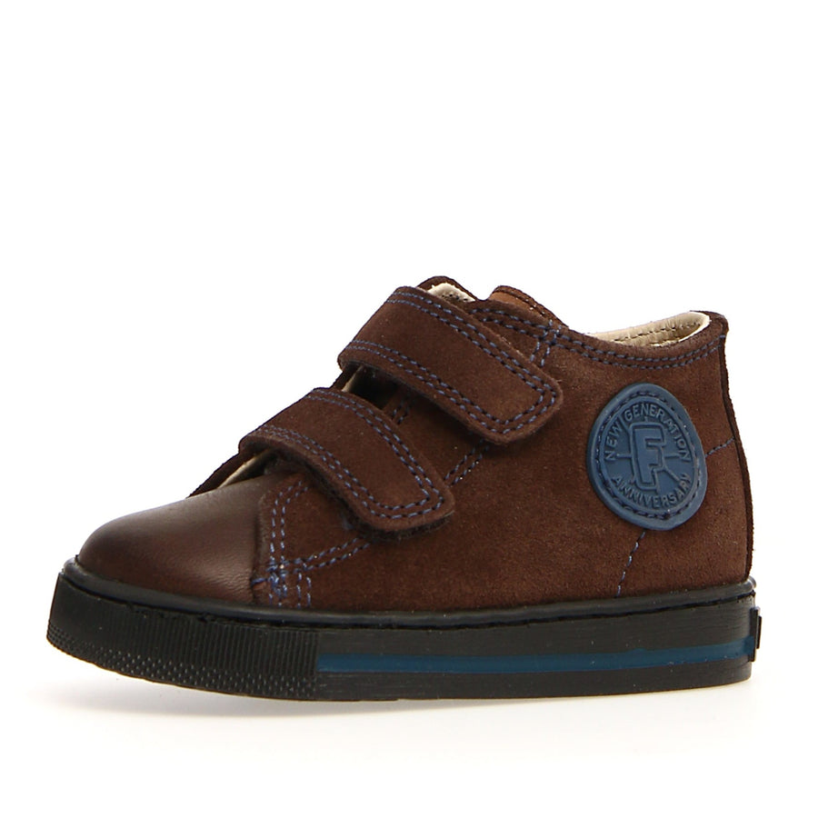 Falcotto Boy's and Girl's Michael Fashion Sneakers, Dark Brown - Indigo