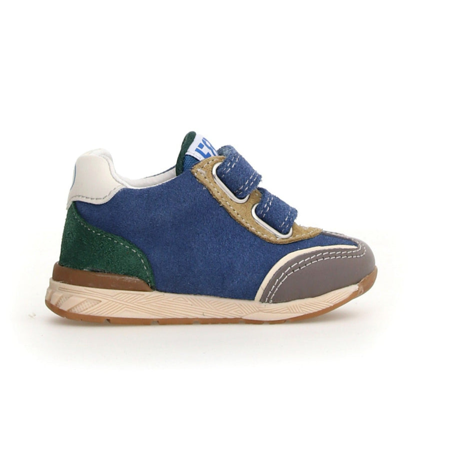 Blue children's shoe on a white background