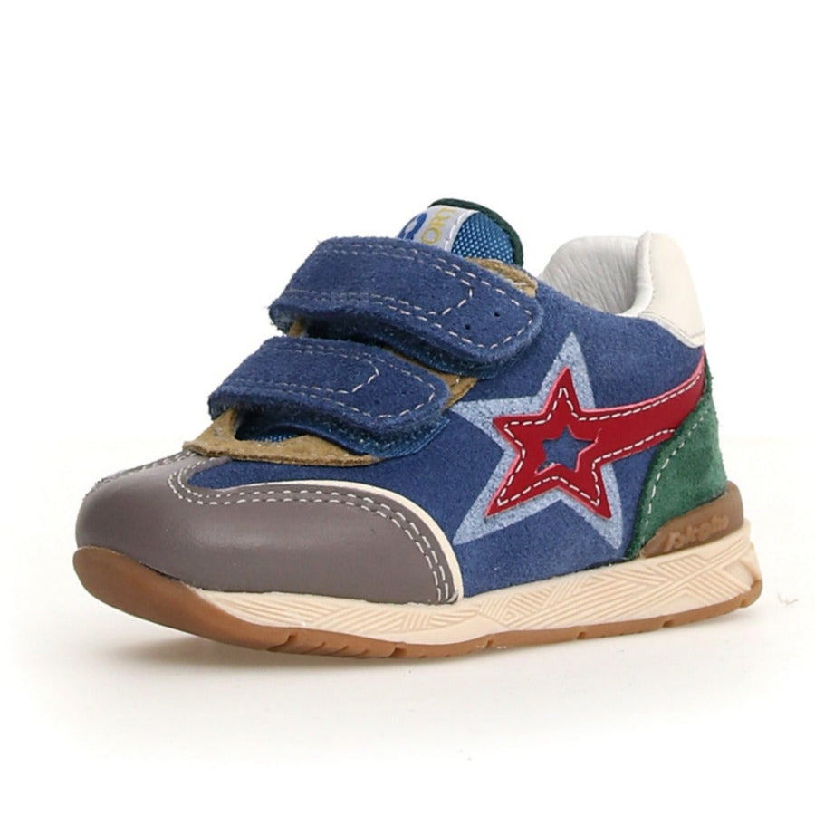 Falcotto Boy's New Ferdi 3 High Vl Casual Sneakers - Dark Grey/Azure/Granata