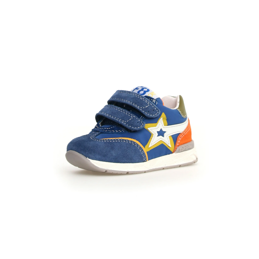 Falcotto Boy's New Ferdi 3 Vl Sneakers - Azure / Orange / White