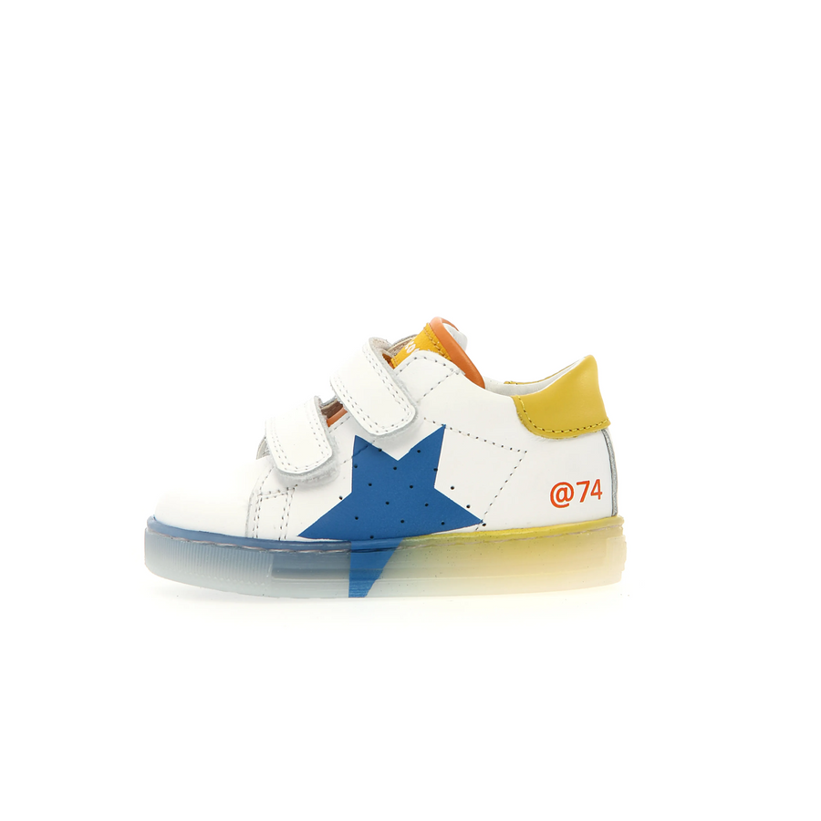 Falcotto Boy's Salazar 3 Vl Casual Shoes - White / Yellow / Oltremare