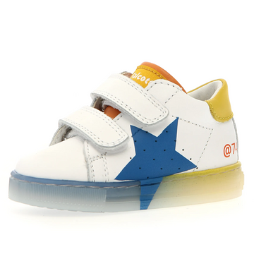 Falcotto Boy's Salazar 3 Vl Casual Shoes - White / Yellow / Oltremare