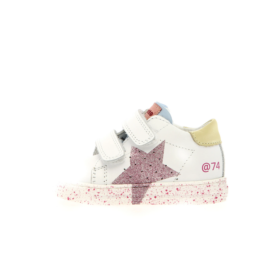 Falcotto Girl's Salazar 3 Vl Casual Shoes - White / Paglia / Pink