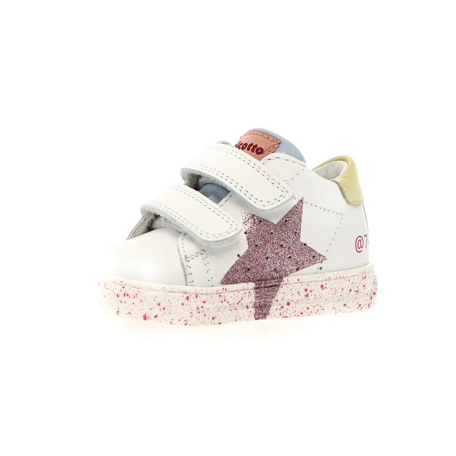 Falcotto Girl's Salazar 3 Vl Casual Shoes - White / Paglia / Pink