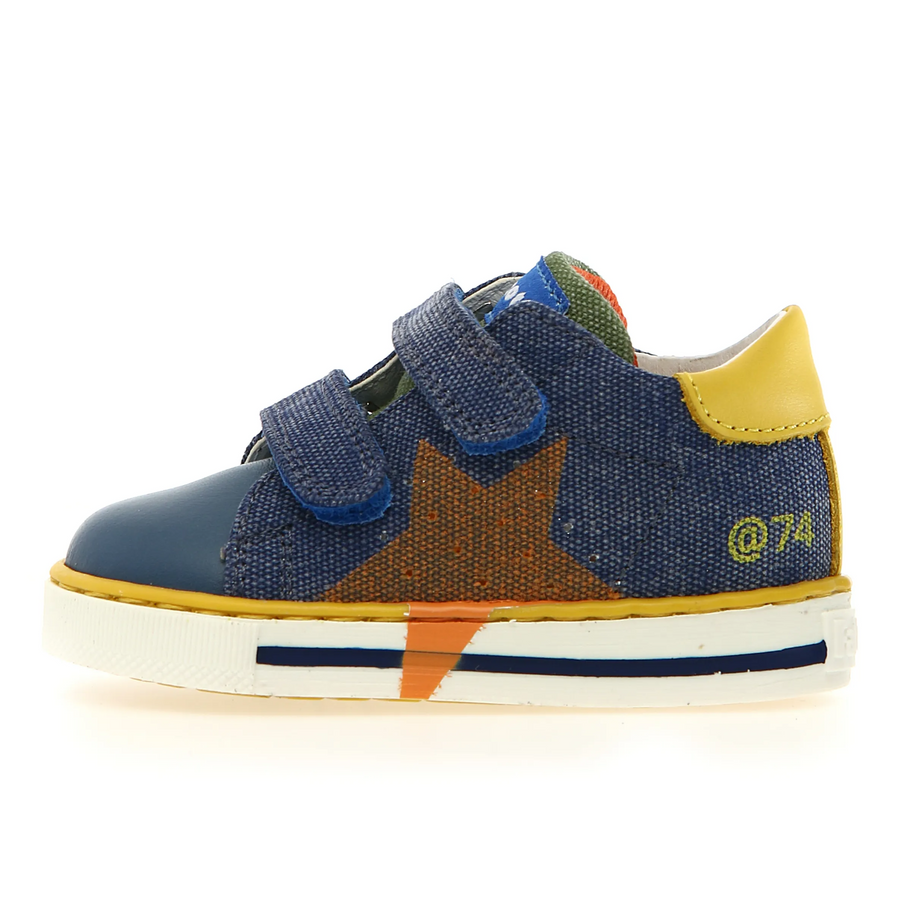 Falcotto Boy's Salazar 3 Vl Casual Shoes - Azure / Yellow / Orange