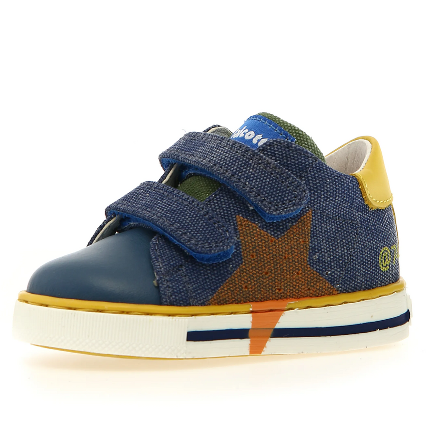 Falcotto Boy's Salazar 3 Vl Casual Shoes - Azure / Yellow / Orange