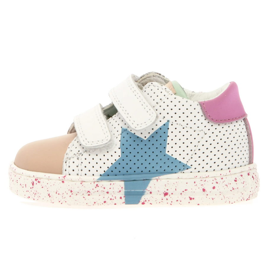 Falcotto Girl's Salazar 3 Vl Casual Shoes - White / Deep Pink / Light Dream