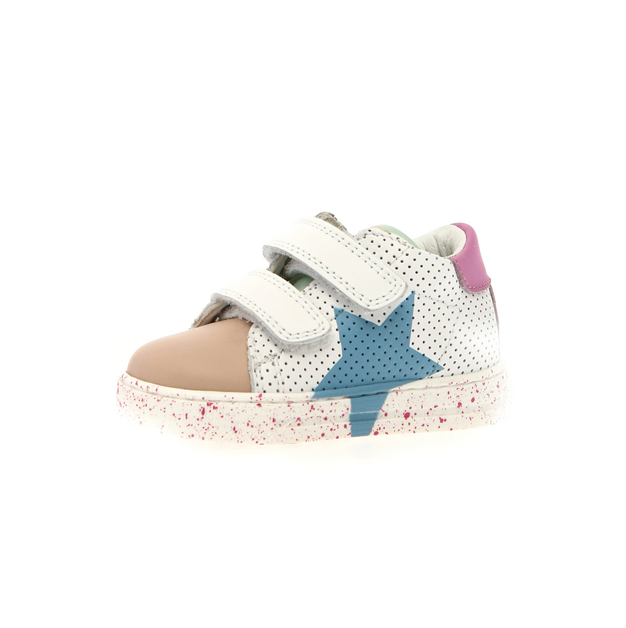 Falcotto Girl's Salazar 3 Vl Casual Shoes - White / Deep Pink / Light Dream