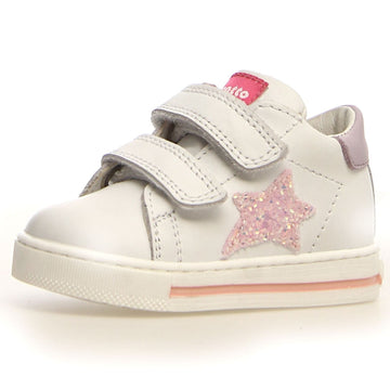 Falcotto Sasha VL Girl's Leather Sneakers - White/Pink/Lilac