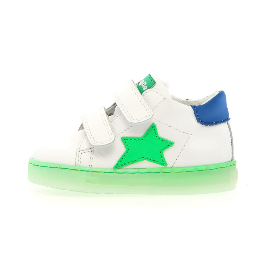 Falcotto Boy's And Girl's Sasha Vl Casual Shoes - White / Green Fluo