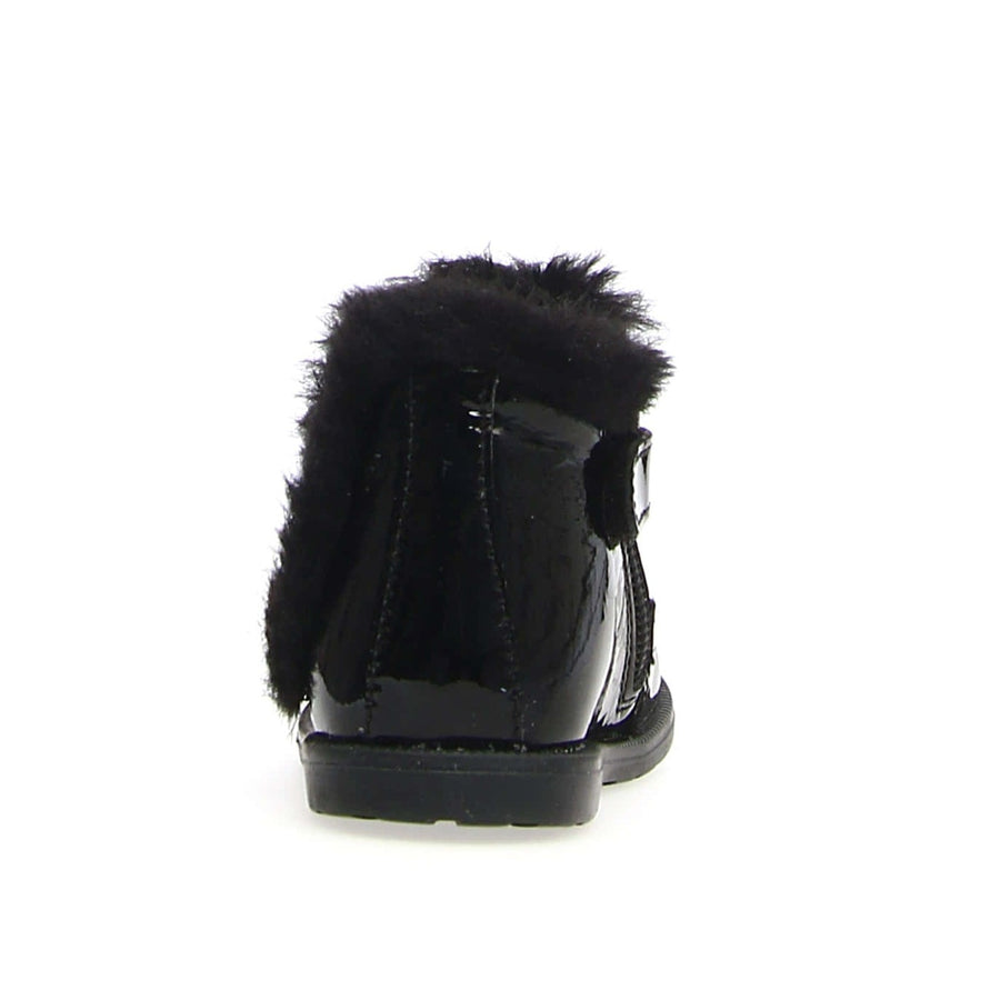 Naturino Falcotto Girl's Winter Wood Fur Shoes, Black Patent